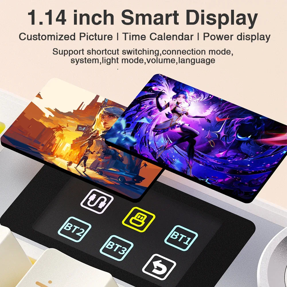 Wireless Gaming Keyboard with TFT Smart Display
