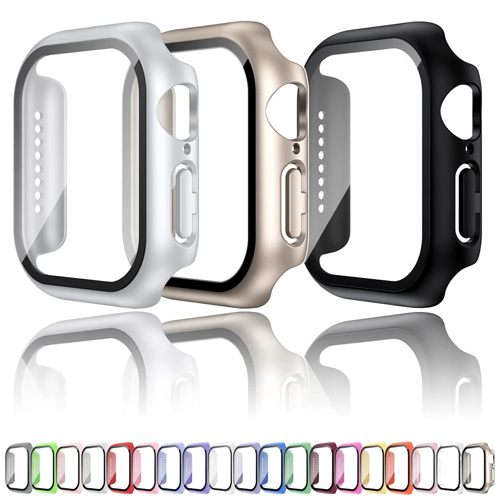 Tempered Glass + Protective Cover for Apple Watch