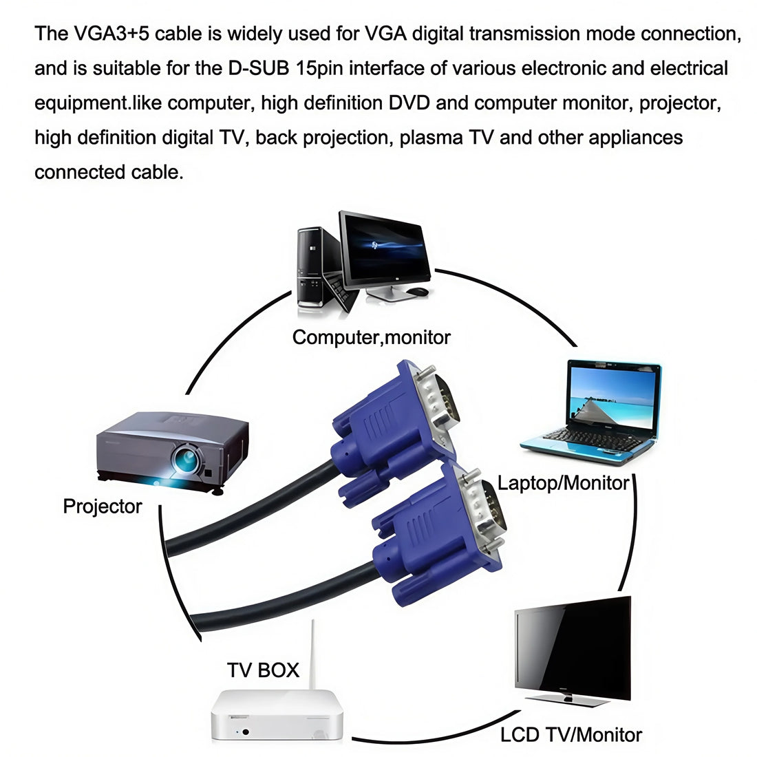 Male to Male VGA Cable