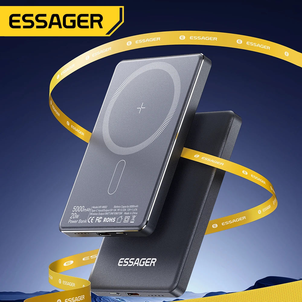 Essager 5000mAh Magnetic Wireless Power Bank – 20W